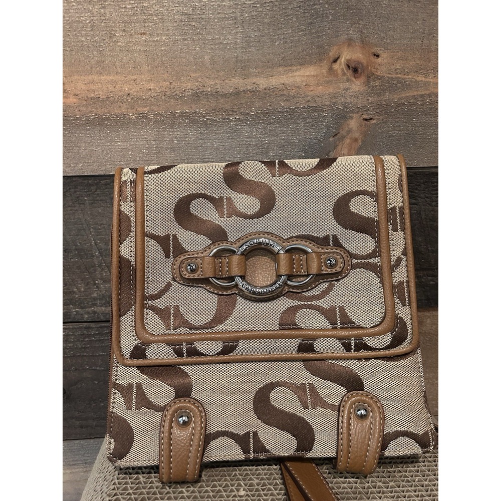 SOPHIA‎ CAPERELLI Crossbody Signature Organizer Purse Brown Leather
